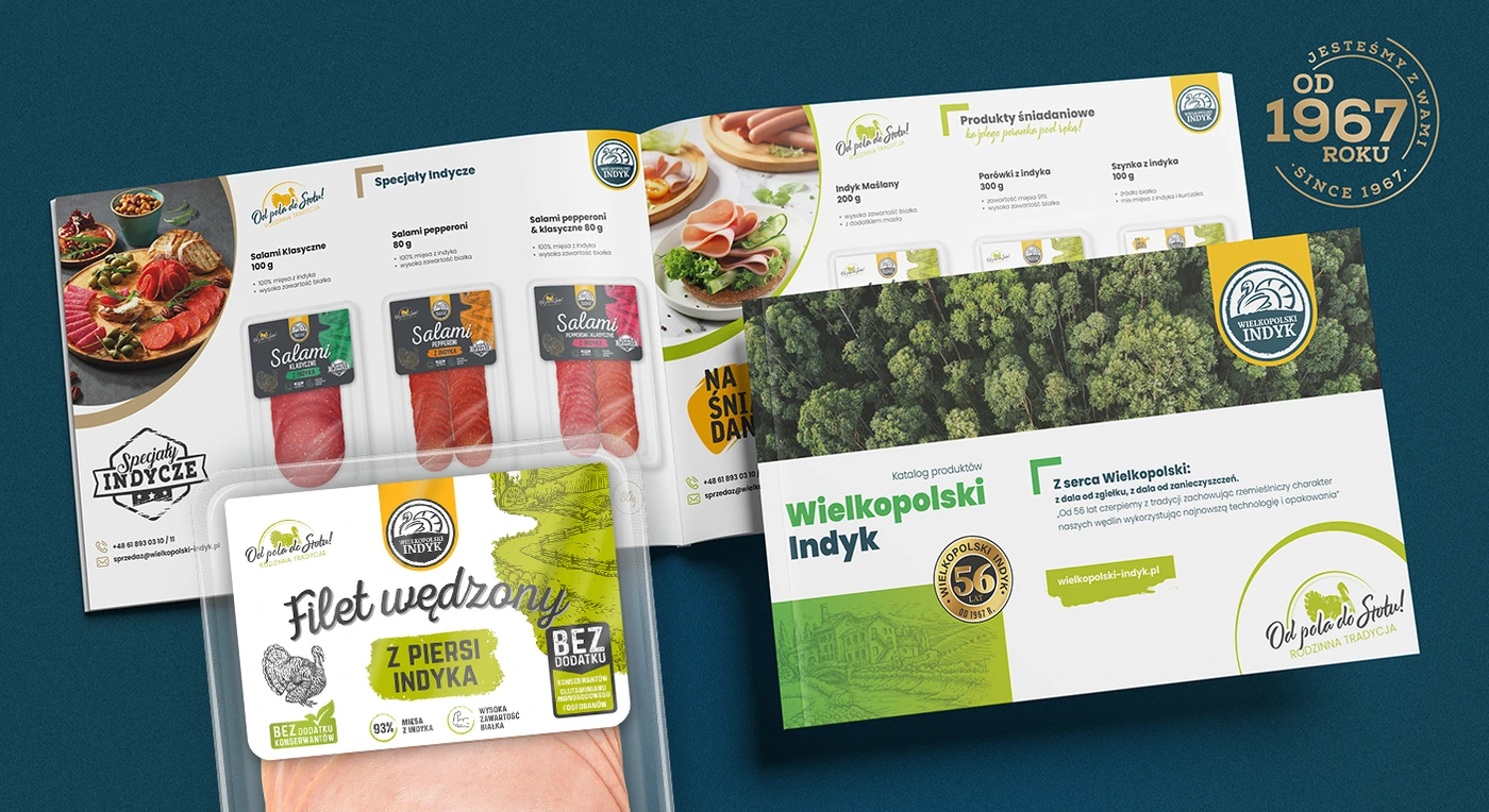 Katalog i opakowania marki Indyk Wielkopolski